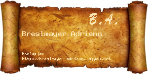 Breslmayer Adrienn névjegykártya